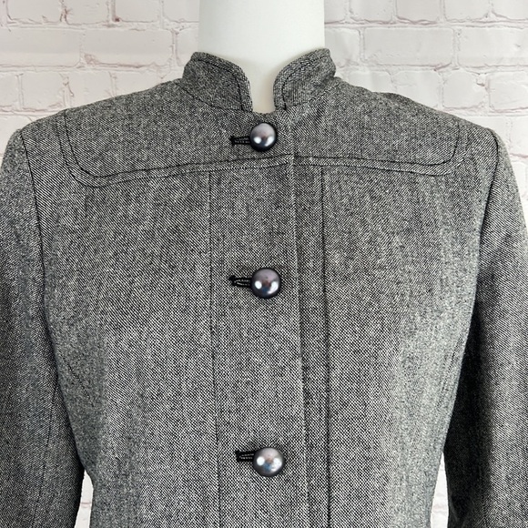Apt. 9 Womens Grey Peplum Wool Blend Blazer Size 8 - Picture 4 of 9
